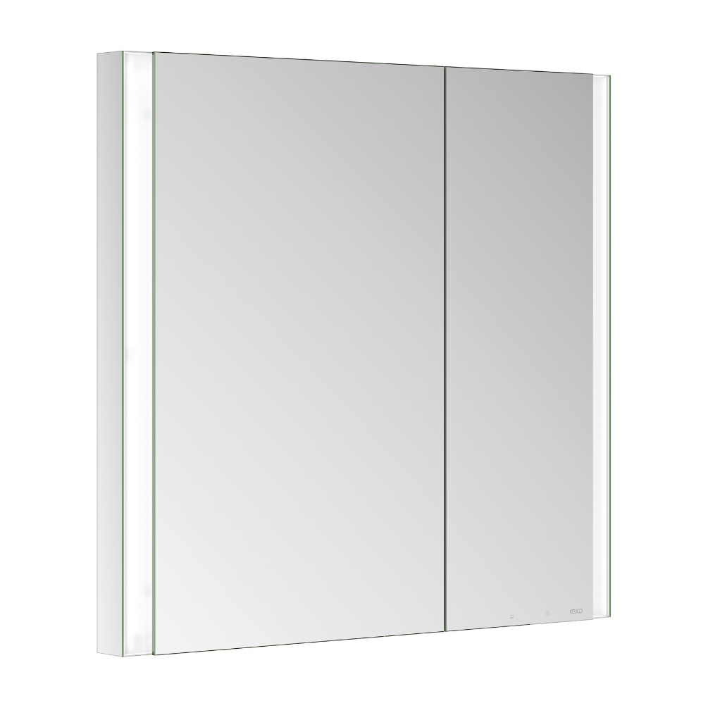 Product Cut out image of the Keuco Somaris 800mm Asymmetrical Double Recessed Mirror Cabinet with Demister 14512002231